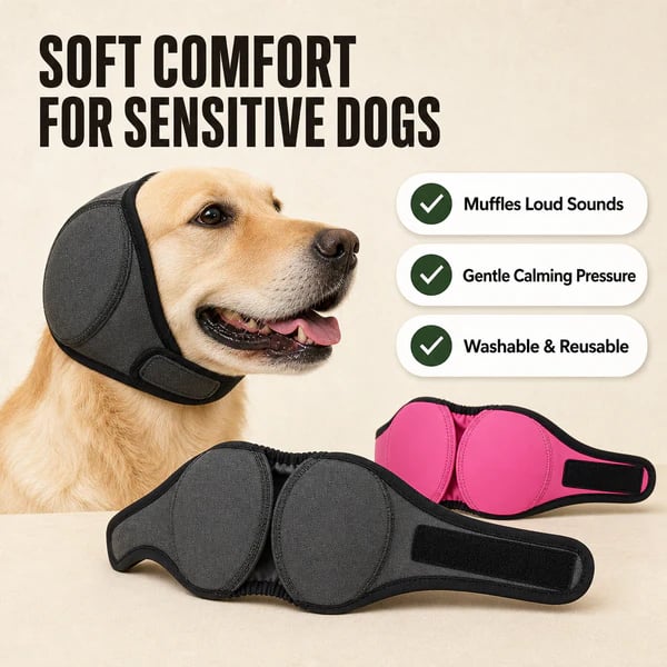 Sound-Dampening Dog Ear Wrap for Fireworks & Storm Anxiety