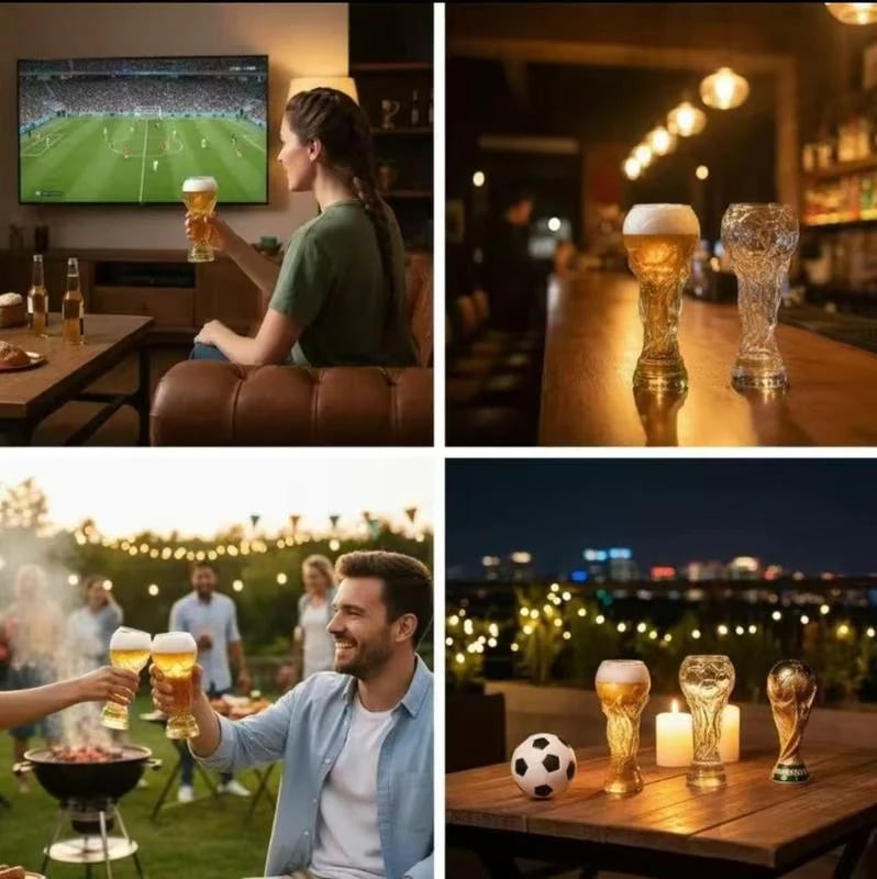 Soccer Trophy Beer Glass | Game Day Gift For Soccer Fans & Beer Lovers