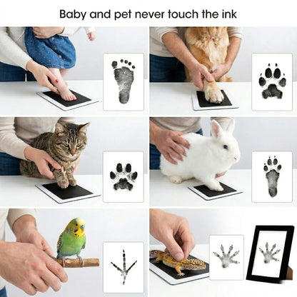 No-Mess Pet Paw Print Keepsake Kit with Frames for Dogs and Cats