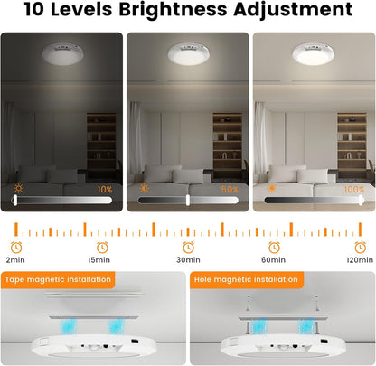 Dimmable rechargeable ceiling light with motion sensor – magnetic & wireless