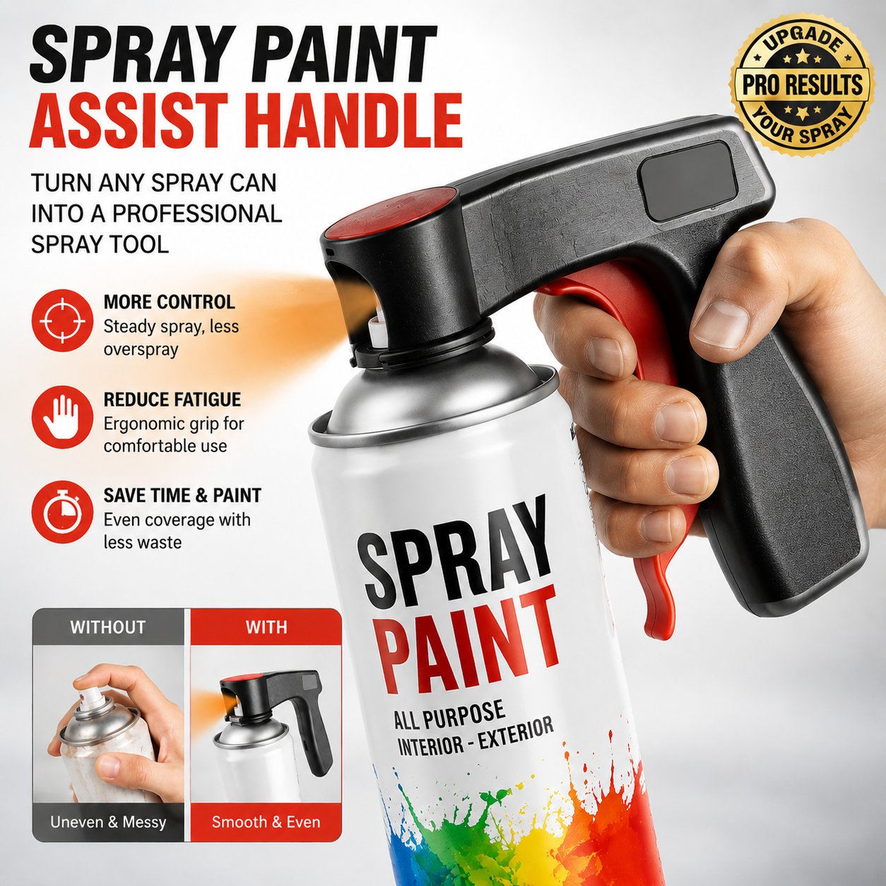 Universal Spray Paint Handle Tool  Portable Assisted Spray Nozzle for Paint & Color Change