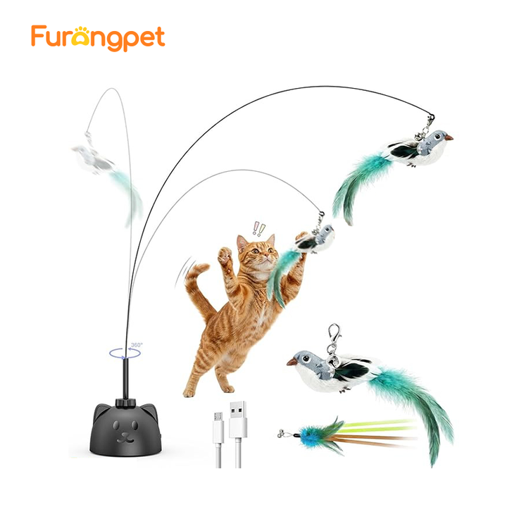 Interactive Flying Bird Cat Toy – USB Rechargeable, Motion Activated Self-Play Teaser for Indoor Cats