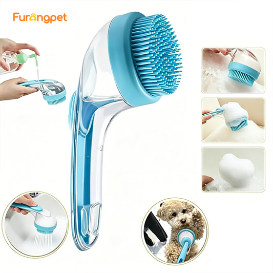 2 in 1 Pet Bath Brush with Shampoo Dispenser Massage