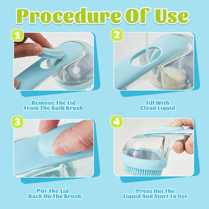 2 in 1 Pet Bath Brush with Shampoo Dispenser Massage