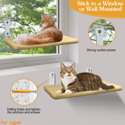 Furongpet™Foldable Cat Hammock Suction Cup Cat Hammock