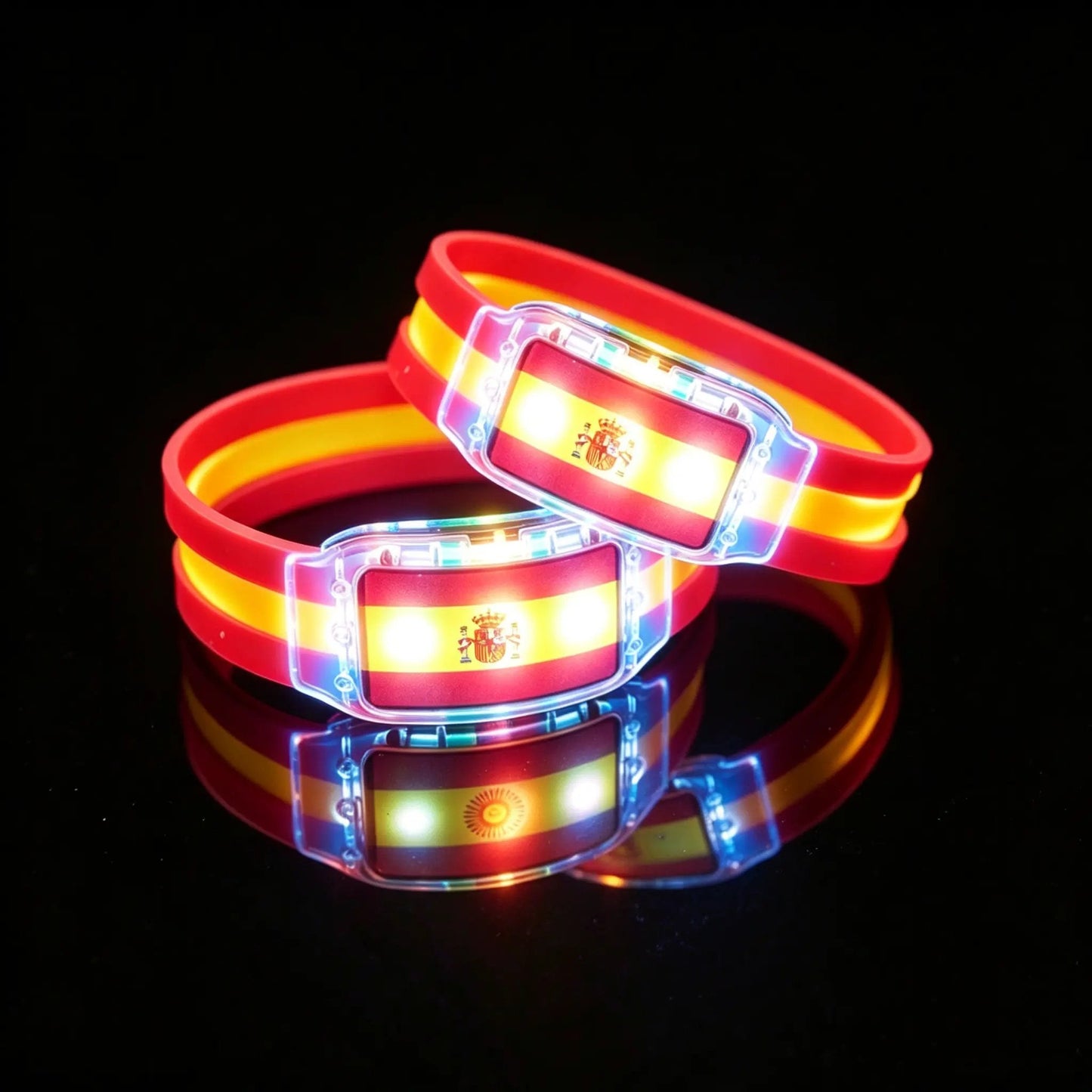 Light-Up Country Flag Bracelets with LED Lights
