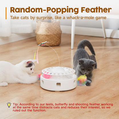 Interactive 3-in-1 Smart Cat Toy for Bored Indoor Cats