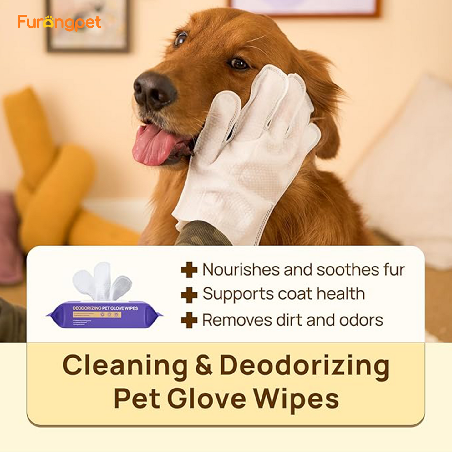 Hypoallergenic Grooming Gloves for Dogs Cats Deodorizing Hydrating Care
