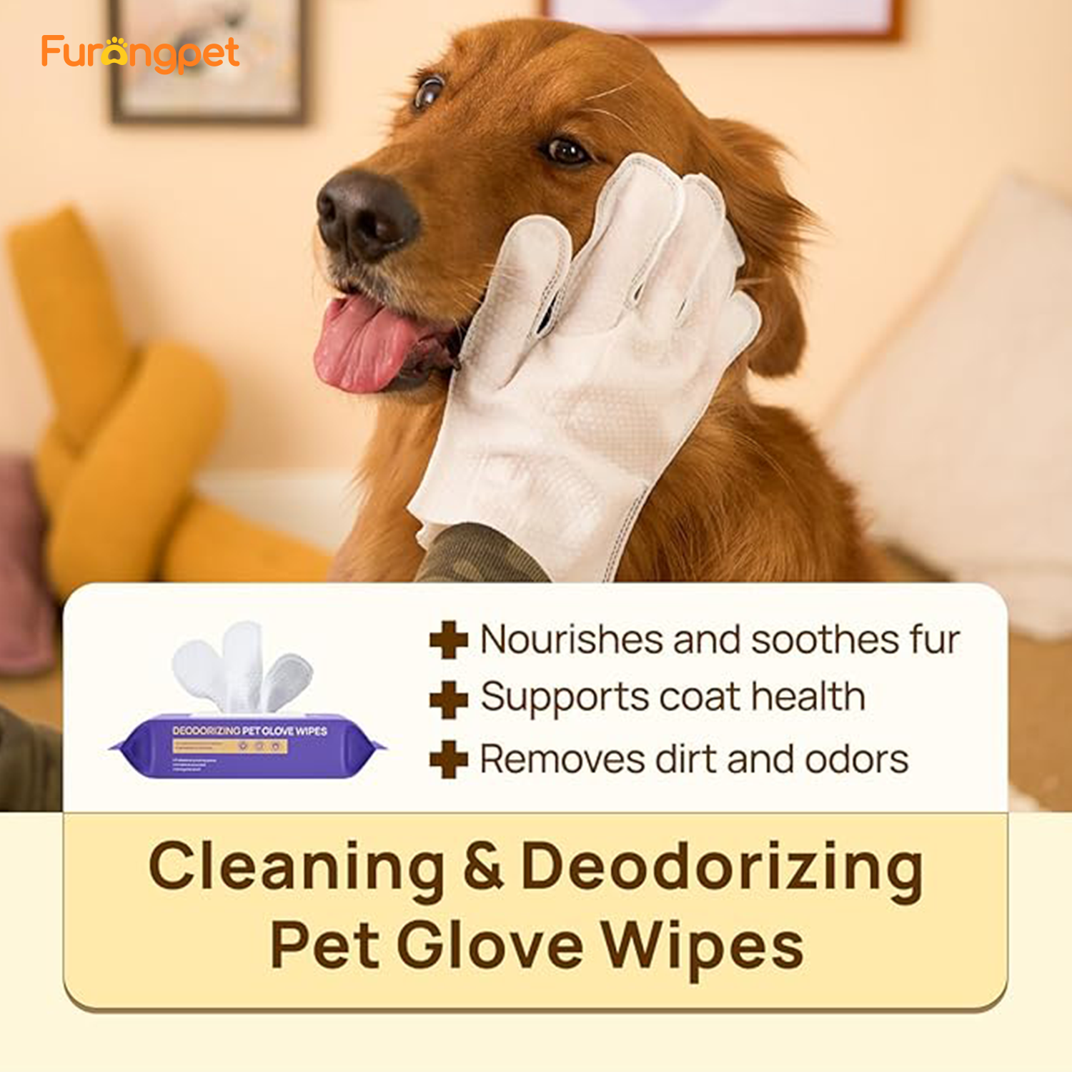 Hypoallergenic Grooming Gloves for Dogs Cats Deodorizing Hydrating Care