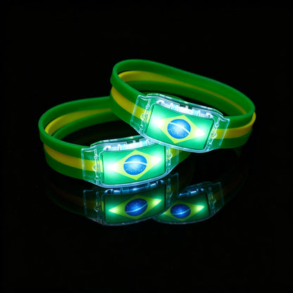 Light-Up Country Flag Bracelets with LED Lights