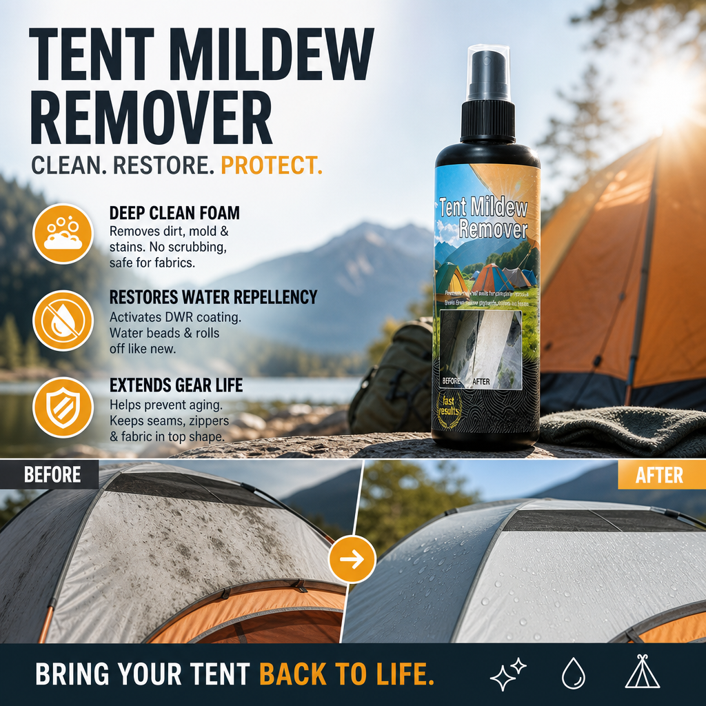 Spray & Wipe Outdoor Mold Mildew Cleaner, Eco Safe, Preserves Waterproofing