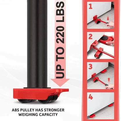 600 Lbs Furniture Moving Lifter Dolly with 360° Wheels for Heavy & Peel Stick Floors