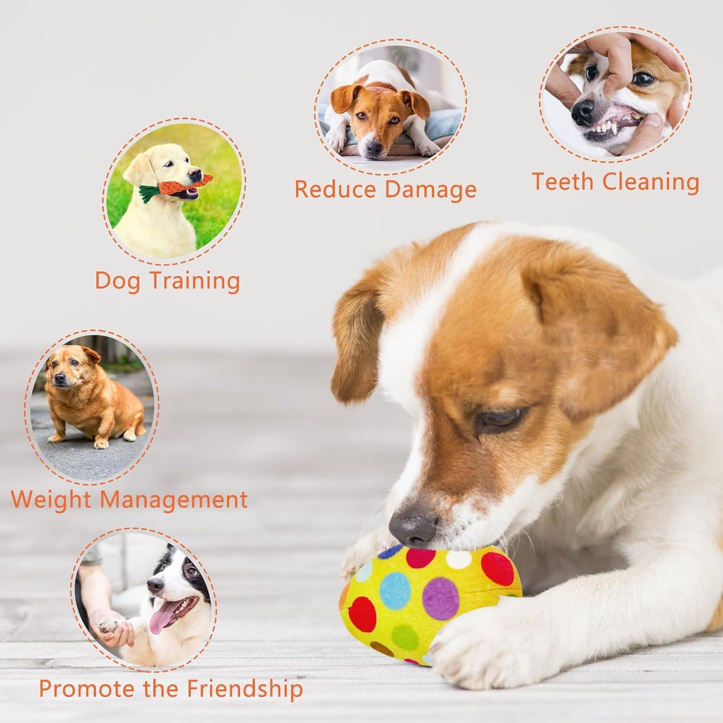 4PCS Easter Dog Toys – Bunny, Egg & Carrot Plush Set