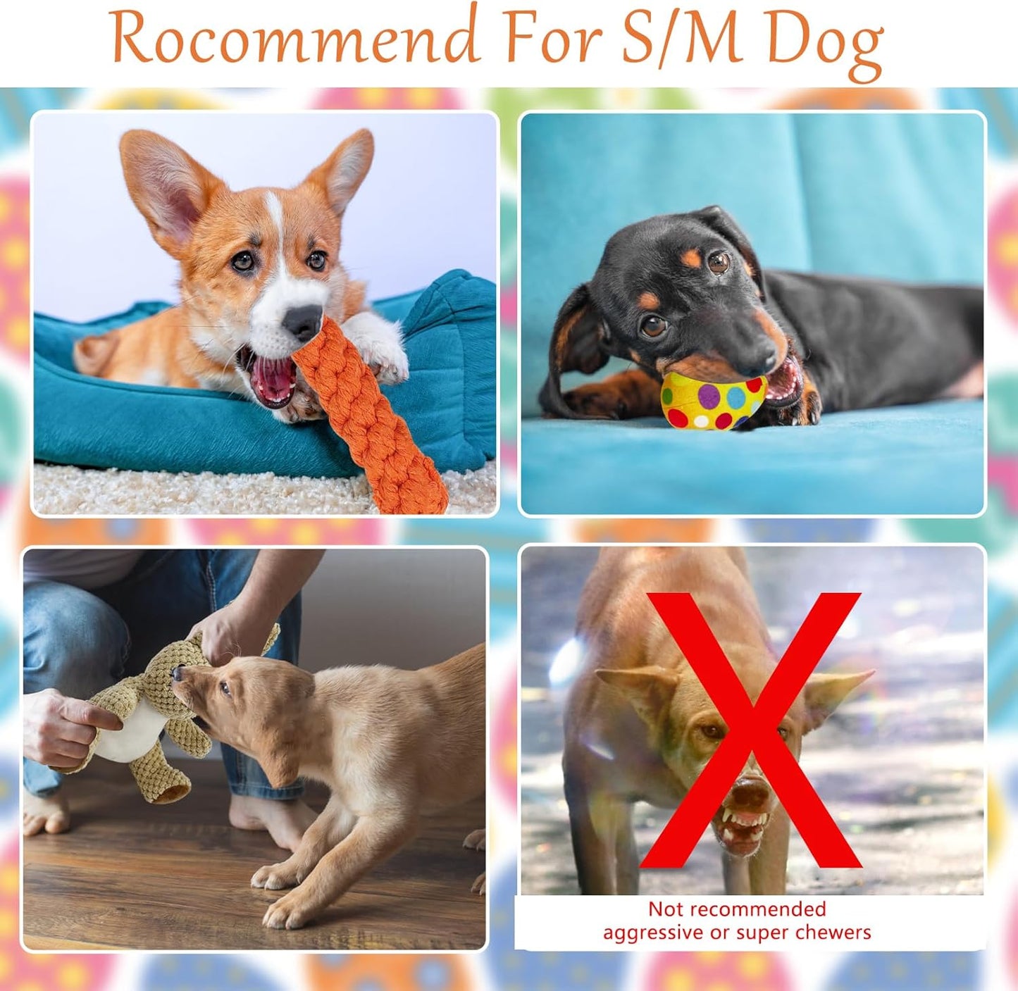 4PCS Easter Dog Toys – Bunny, Egg & Carrot Plush Set