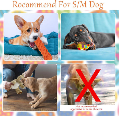 4PCS Easter Dog Toys – Bunny, Egg & Carrot Plush Set