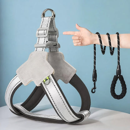 Night Safety Reflective Dog Harness & Leash Walking Kit