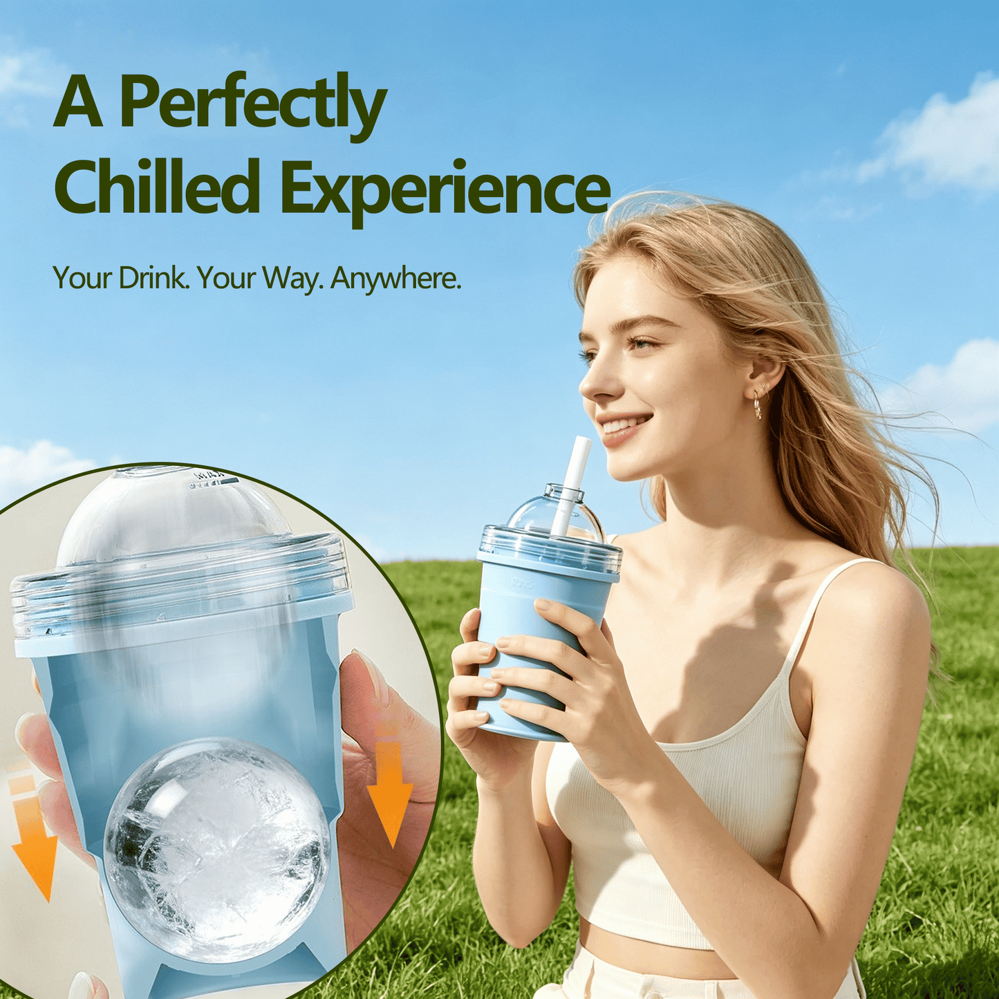 Collapsible Silicone Ice Ball Drinking Cup
