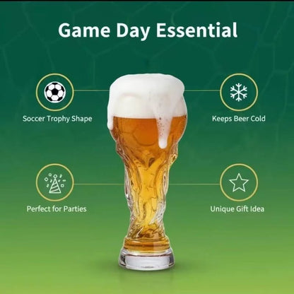Soccer Trophy Beer Glass | Game Day Gift For Soccer Fans & Beer Lovers