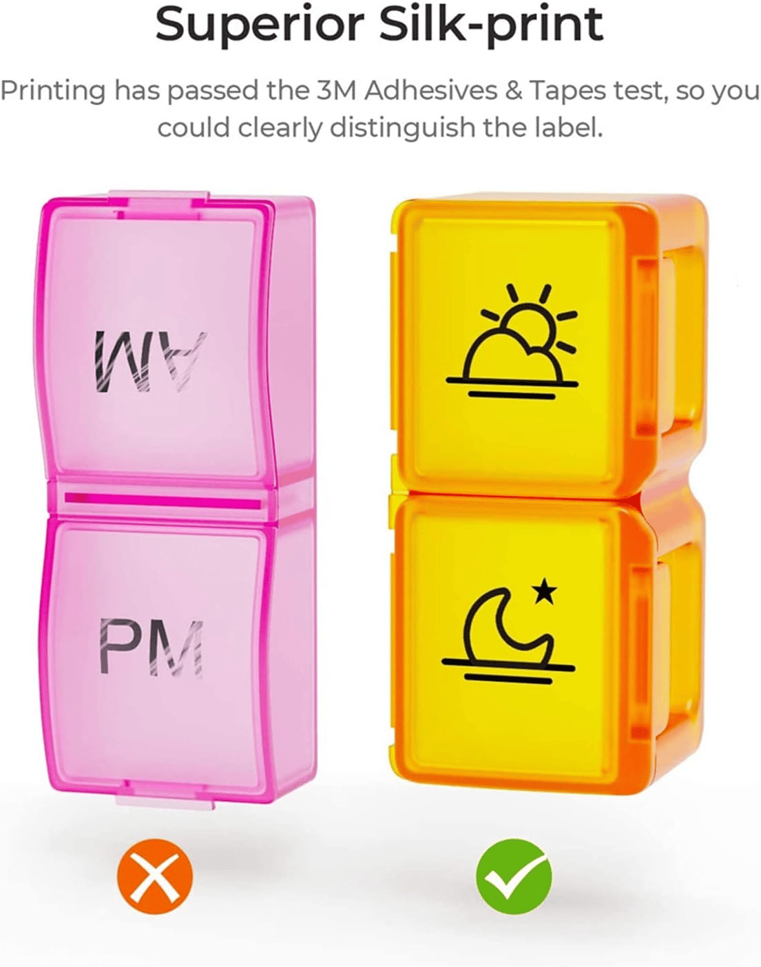 Monthly AM/PM Pill Box, Comes with Stickers