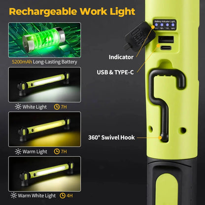 3000LM Cordless Under Hood Work Light Bar for Car Repair & Garage Use