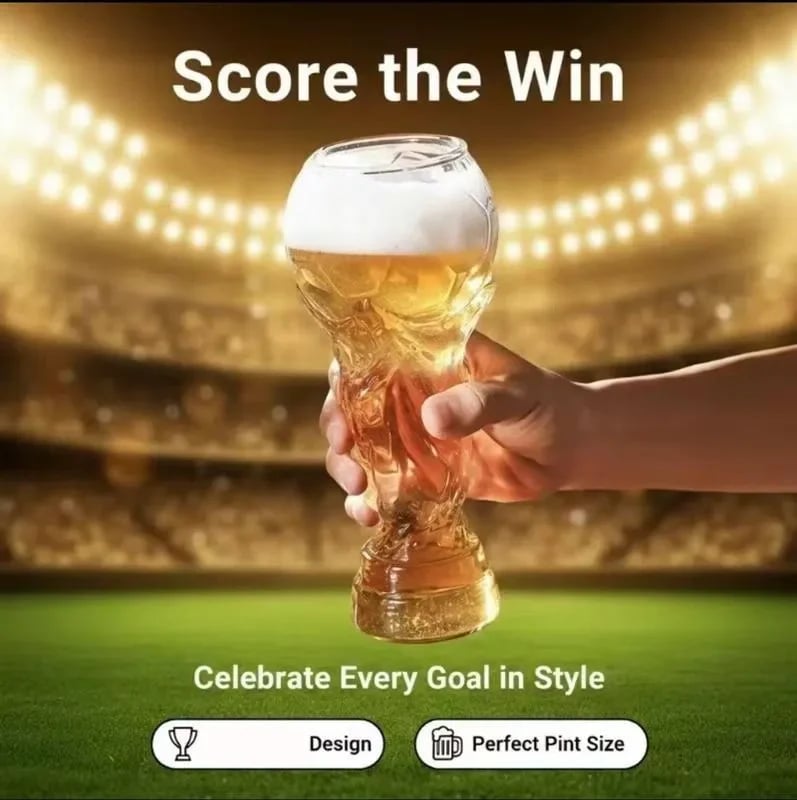 Soccer Trophy Beer Glass | Game Day Gift For Soccer Fans & Beer Lovers