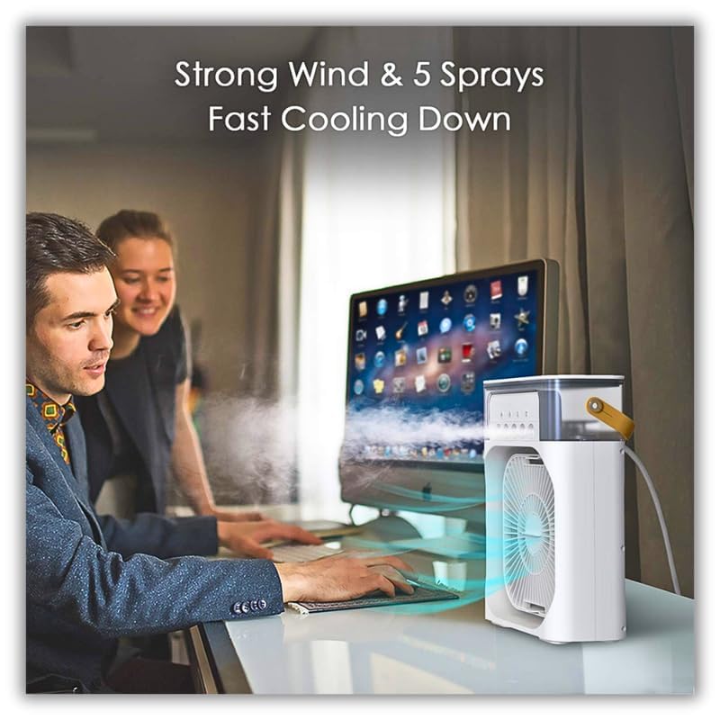Air Cooling Ice Fan With 3 Wind Speeds & 7 Lights