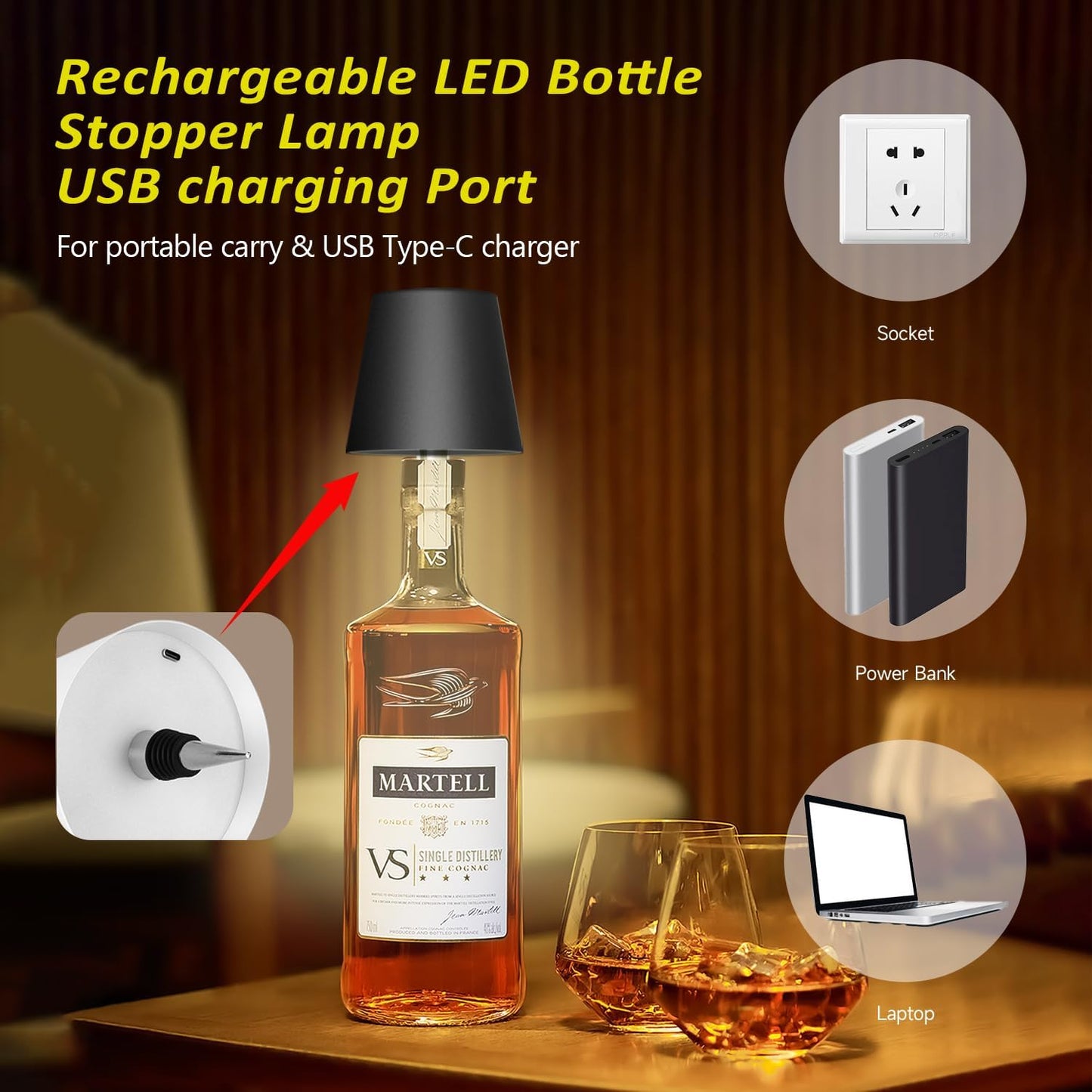 Wireless Touch Control LED Bottle Lamp