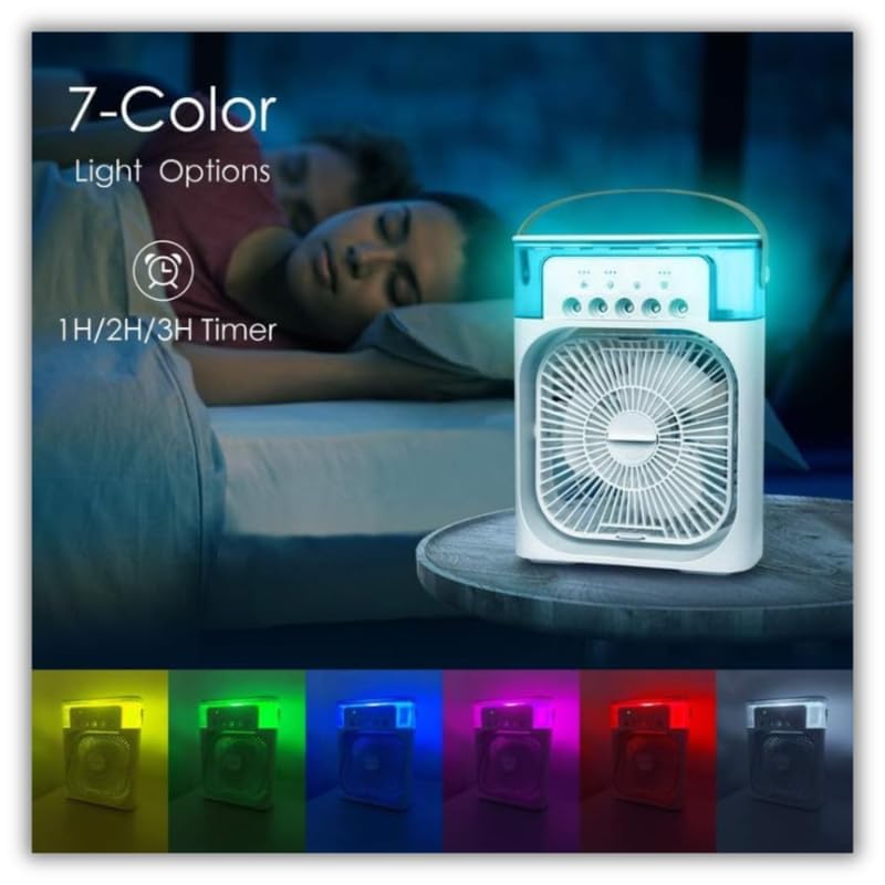 Air Cooling Ice Fan With 3 Wind Speeds & 7 Lights