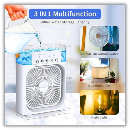 Air Cooling Ice Fan With 3 Wind Speeds & 7 Lights