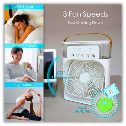 Air Cooling Ice Fan With 3 Wind Speeds & 7 Lights