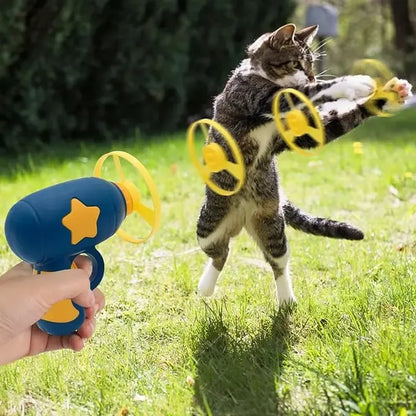 Furongpet™ 6 Pcs Cat Fetch Toy Set with Launcher Gun & Flying Disc