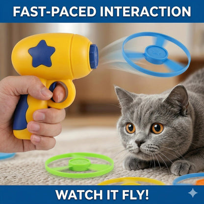 Furongpet™ 6 Pcs Cat Fetch Toy Set with Launcher Gun & Flying Disc
