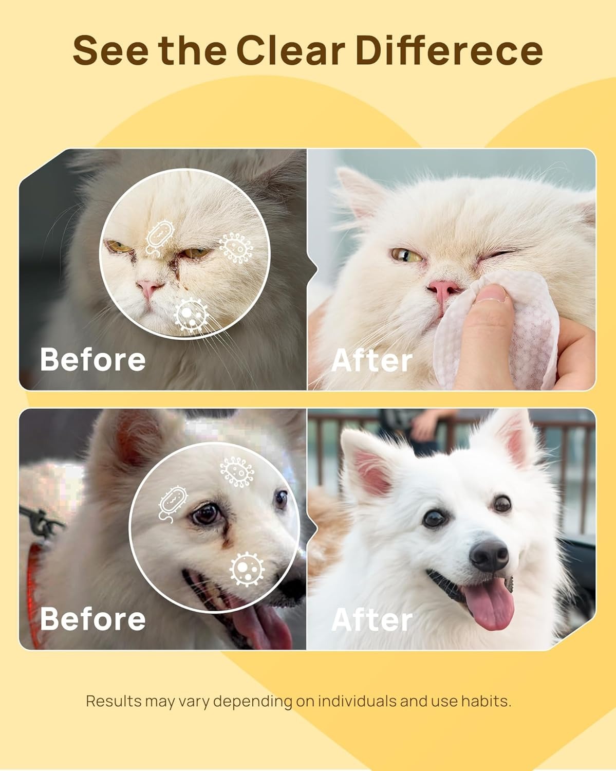 Furongpet™ Pet Eye Wipes for Dogs & Cats