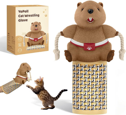 Furongpet™ Wall-Mounted Cat Scratching Pad with Toy Mouse