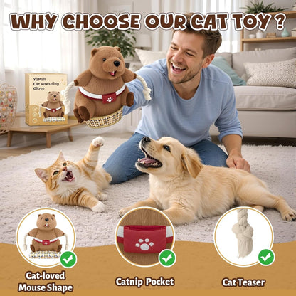 Furongpet™ Wall-Mounted Cat Scratching Pad with Toy Mouse