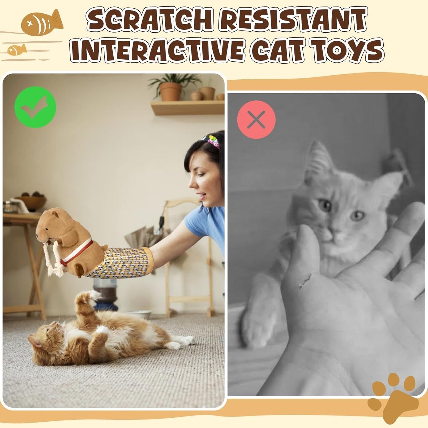 Furongpet™ Wall-Mounted Cat Scratching Pad with Toy Mouse