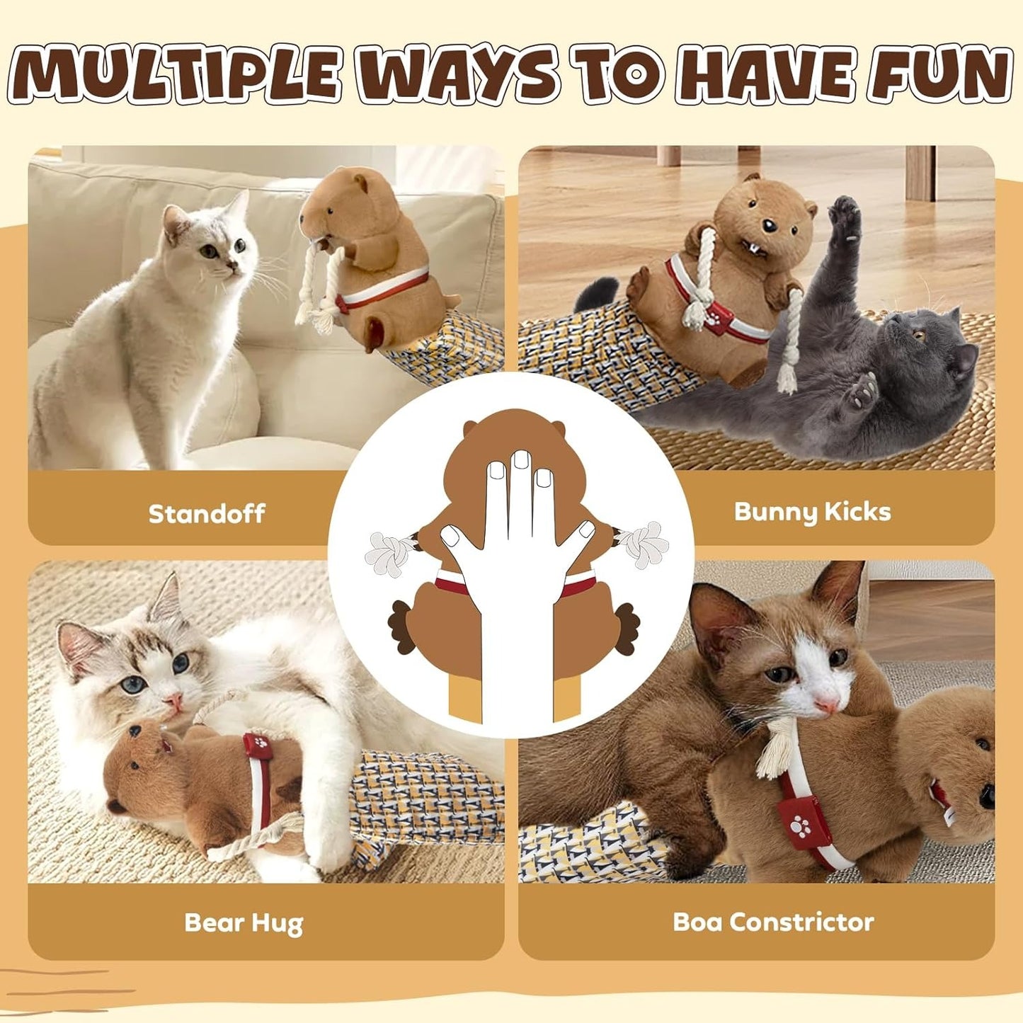 Furongpet™ Wall-Mounted Cat Scratching Pad with Toy Mouse