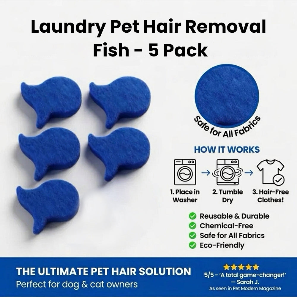 Reusable Fish-Shaped Pet Hair Remover for Laundry