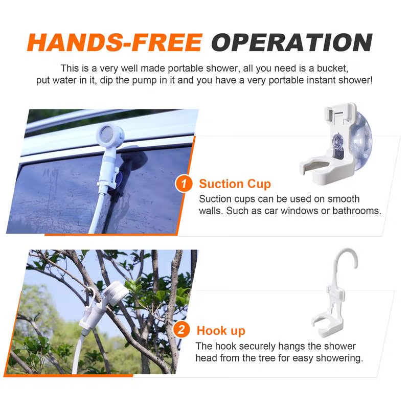 Camping Essentials – Portable Camping Shower with Water Pump