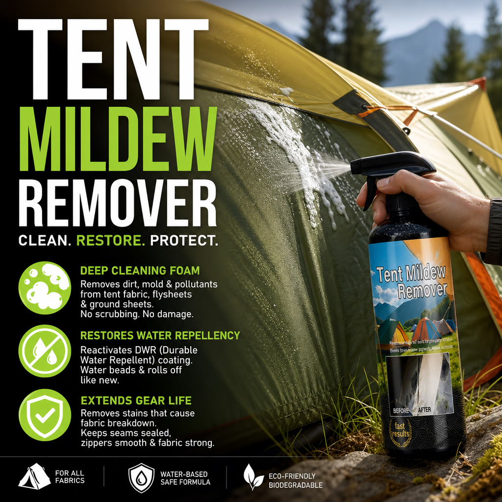 Spray & Wipe Outdoor Mold Mildew Cleaner, Eco Safe, Preserves Waterproofing