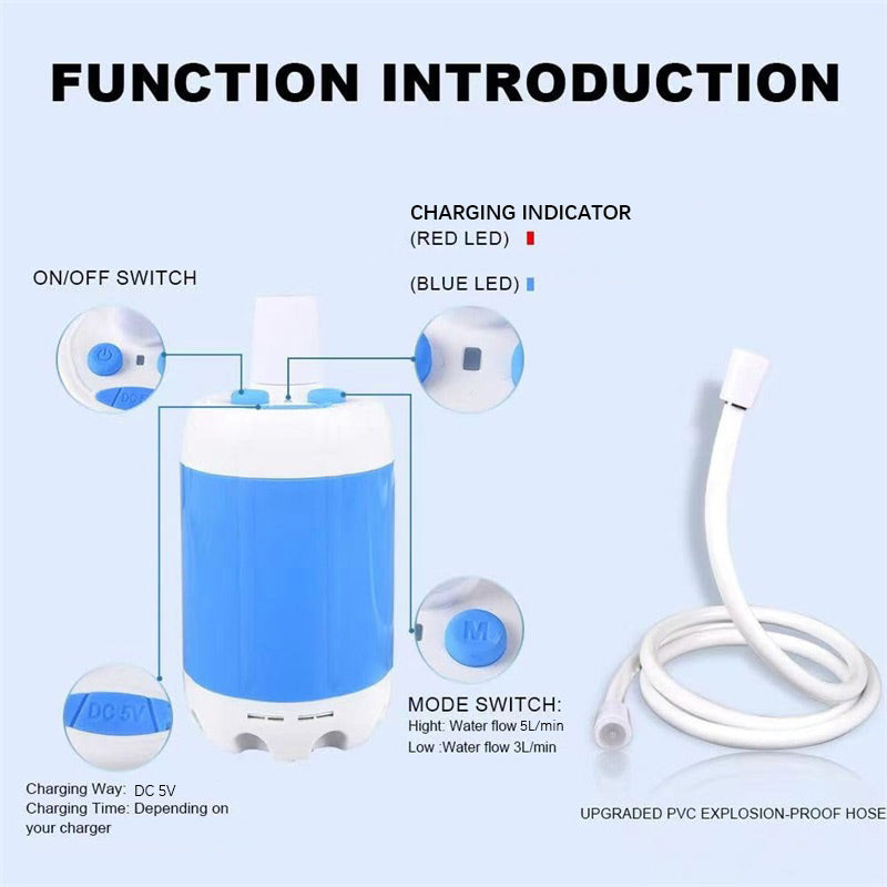 Camping Essentials – Portable Camping Shower with Water Pump
