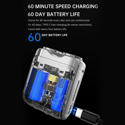 Portable Mini Electric Shaver, Magnetic Head Fast Charge