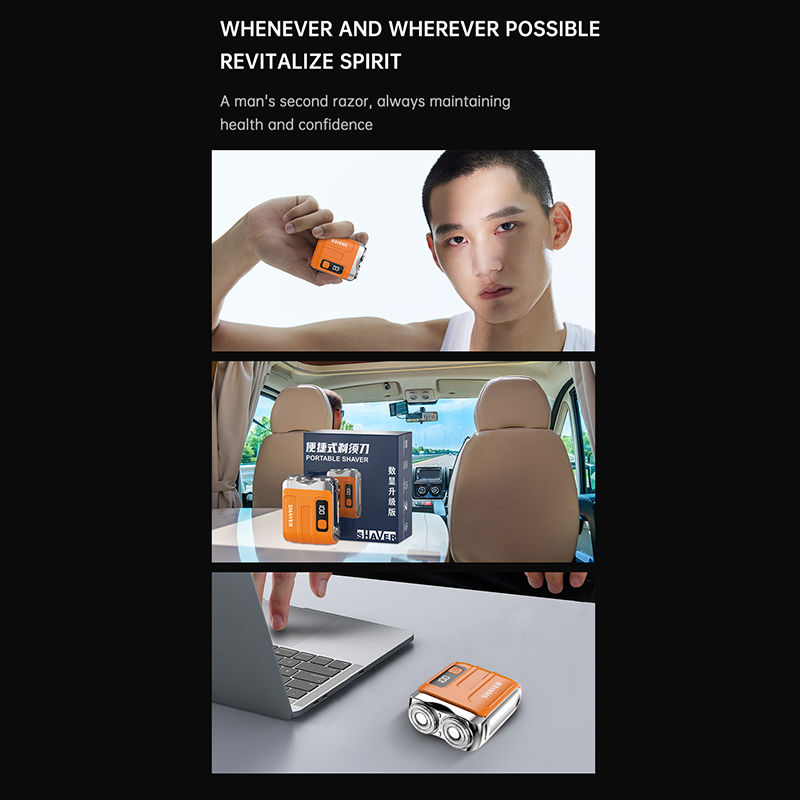 Portable Mini Electric Shaver, Magnetic Head Fast Charge