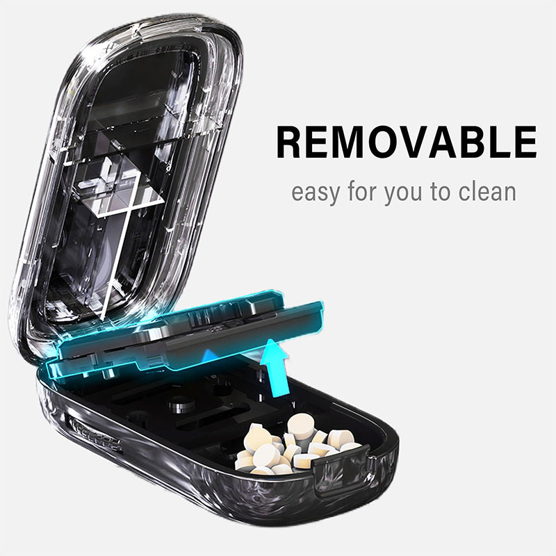 Portable Pill Box With Cutter