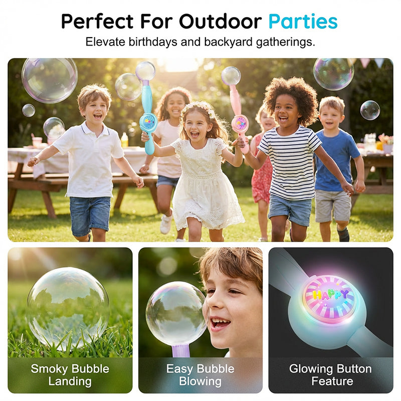 Smoke Bubble Machine – Rechargeable, Automatic, Lights & Music, Party Fun