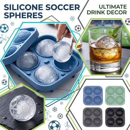Soccer Ball Silicone Ice Cube Tray – 5.5 cm Slow-Melting Ice Mold