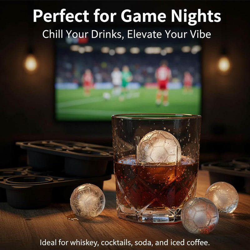 Soccer Ball Silicone Ice Cube Tray – 5.5 cm Slow-Melting Ice Mold