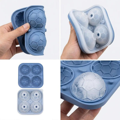 Soccer Ball Silicone Ice Cube Tray – 5.5 cm Slow-Melting Ice Mold