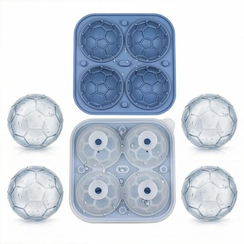 Soccer Ball Silicone Ice Cube Tray – 5.5 cm Slow-Melting Ice Mold