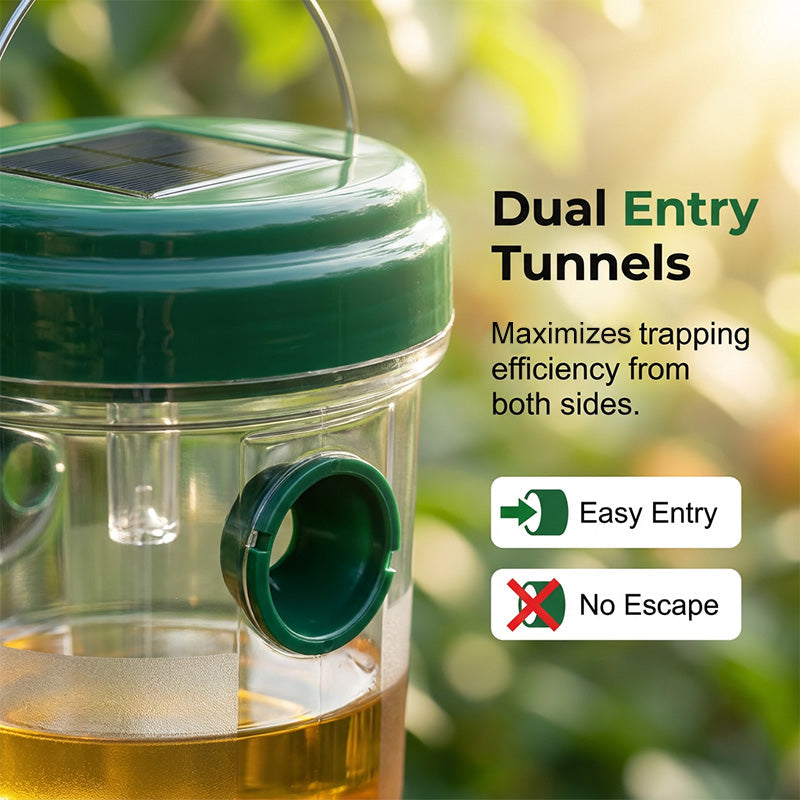 Solar Wasp Trap, Non-Toxic Round-the-Clock Pest Control